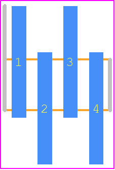 FTR-104-03-G-S - SAMTEC PCB footprint - Header, Unshrouded - Single Row Staggered SMD Pin - Header, Unshrouded - Single Row Staggered SMD Pin - FTR-104-03-G-S
