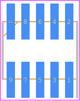 FTR-105-02-G-D - SAMTEC PCB footprint - Header, Unshrouded - Straight SMD Pin - Header, Unshrouded - Straight SMD Pin - FTR-105-02-G-D