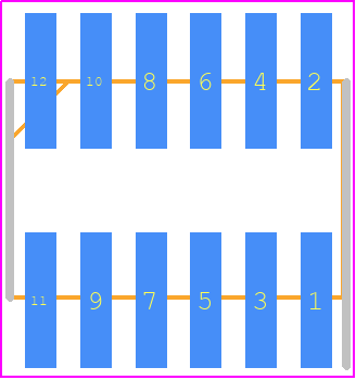 FTR-106-02-G-D - SAMTEC PCB footprint - Header, Unshrouded - Straight SMD Pin - Header, Unshrouded - Straight SMD Pin - FTR-106-02-G-D