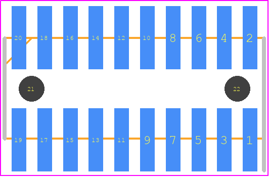 FTR-110-01-L-D-A - SAMTEC PCB footprint - Header, Unshrouded - Straight SMD Pin - Header, Unshrouded - Straight SMD Pin - FTR-110-01-L-D-A
