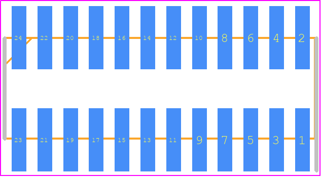 FTR-112-03-S-D - SAMTEC PCB footprint - Header, Unshrouded - Straight SMD Pin - Header, Unshrouded - Straight SMD Pin - FTR-112-03-S-D
