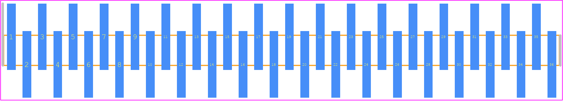 FTR-136-01-S-S - SAMTEC PCB footprint - Header, Unshrouded - Single Row Staggered SMD Pin - Header, Unshrouded - Single Row Staggered SMD Pin - FTR-136-01-S-S