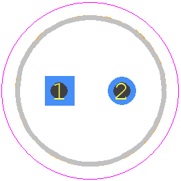 7075682 - RS Pro PCB footprint - Capacitor, Polarized Radial Diameter - Capacitor, Polarized Radial Diameter - 7075682