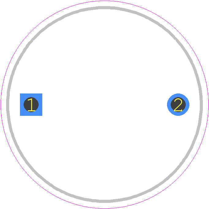 7111198 - RS Pro PCB footprint - Capacitor, Polarized Radial Diameter - Capacitor, Polarized Radial Diameter - 7111198