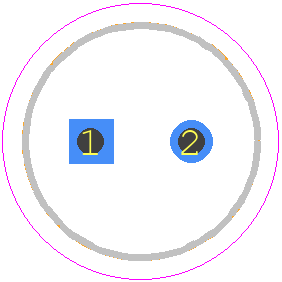 7111693 - RS Pro PCB footprint - Capacitor, Polarized Radial Diameter - Capacitor, Polarized Radial Diameter - 6.3X11