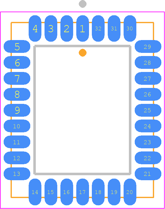 SST39VF010-70-4C-NHE - Microchip PCB footprint - Plastic Leaded Chip Carrier - Plastic Leaded Chip Carrier - NH (32-pin PLCC)