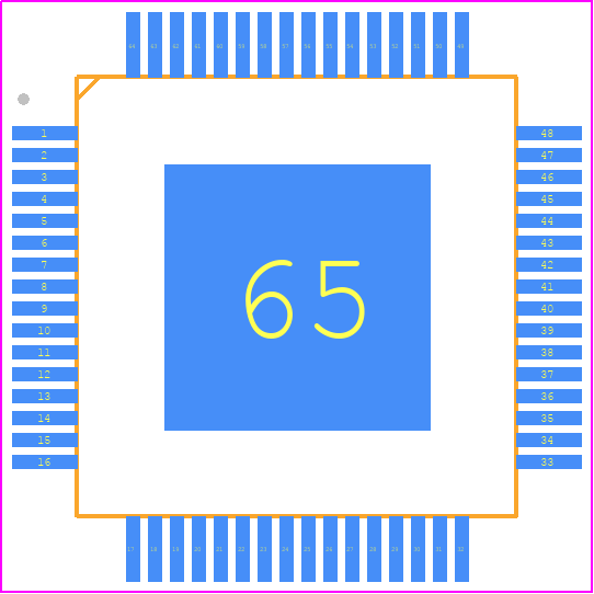 STSPIN32F0602 - STMicroelectronics PCB footprint - Quad Flat Packages - Quad Flat Packages - LQF64-