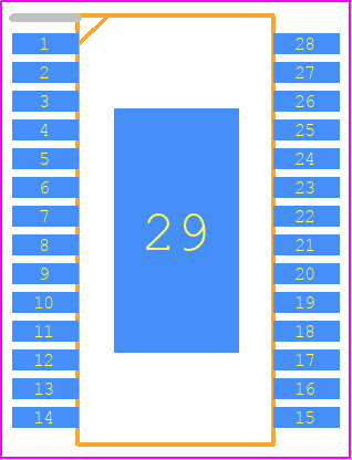 L6472HTR - STMicroelectronics PCB footprint - Small Outline Packages - Small Outline Packages - HTSSOP28--0