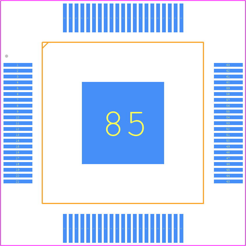 SM470R1B1MHKPS - Texas Instruments PCB footprint - Quad Flat Packages - Quad Flat Packages - HKP (S-CQFP-G84)