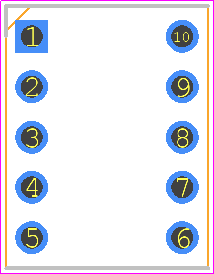 SA39-12SRWA - Kingbright PCB footprint - Dual-In-Line Sockets - Dual-In-Line Sockets - DIS 10PIN