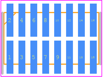 FTMH-108-03-L-DV - SAMTEC PCB footprint - Header, Unshrouded - Straight SMD Pin - Header, Unshrouded - Straight SMD Pin - FTMH-108-03-L-DV