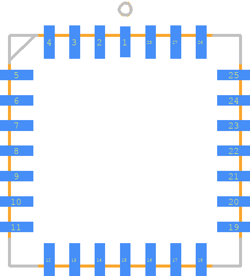 ADG406BPZ - Analog Devices PCB footprint - Other - Other - PLCC127P1244X1244X457-28N