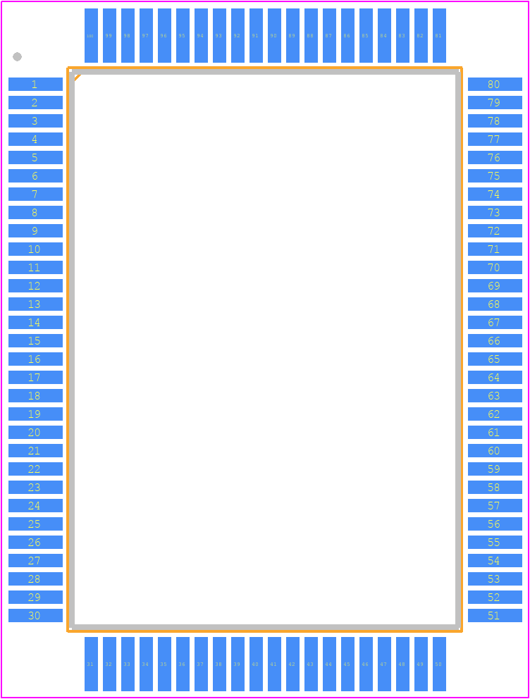 MSP430P337AIPJM - Texas Instruments PCB footprint - Quad Flat Packages - Quad Flat Packages - PJM (R-PQFP-G100)_