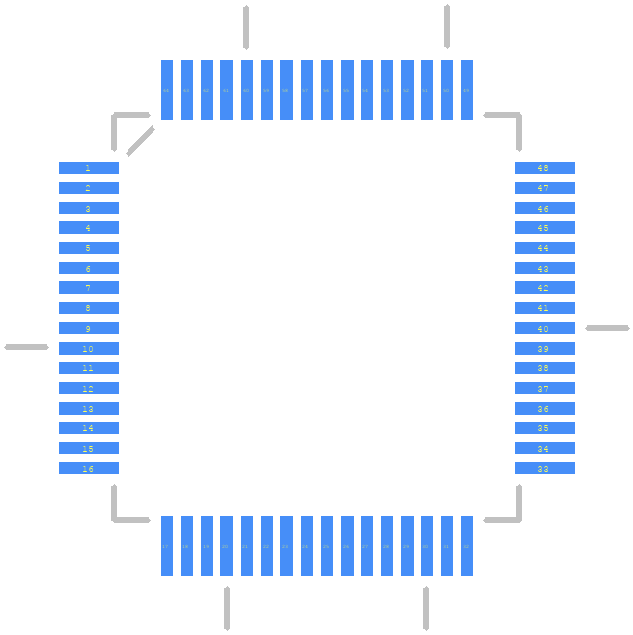 LPC2142FBD64,151 - NXP PCB footprint - Other - Other - QFP50P1200X1200X160-64N-ren1