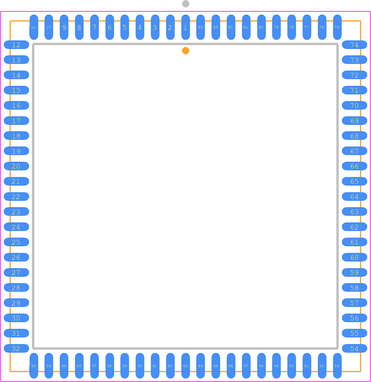 SCC2698BC1A84,512 - NXP PCB footprint - Plastic Leaded Chip Carrier - Plastic Leaded Chip Carrier - PLCC84