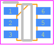 KBMF01SC6 - STMicroelectronics PCB footprint - SOT23 (6-Pin) - SOT23 (6-Pin) - SOT23-6L-1
