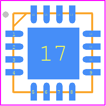 TS4997IQT - STMicroelectronics PCB footprint - Quad Flat No-Lead - Quad Flat No-Lead - QFN16 4x4mm