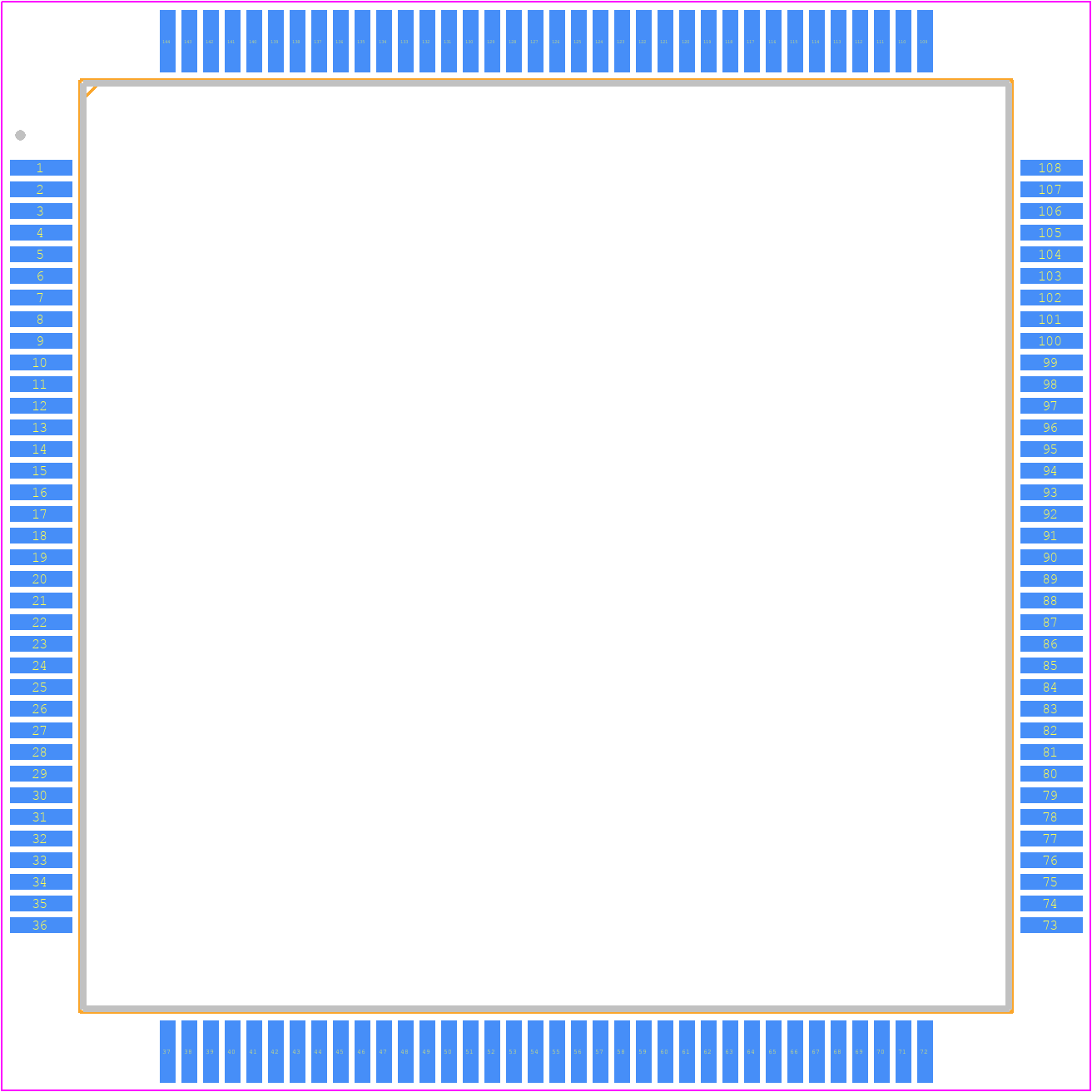 ST10F276Z5Q3 - STMicroelectronics PCB footprint - Quad Flat Packages - Quad Flat Packages - PQFP144