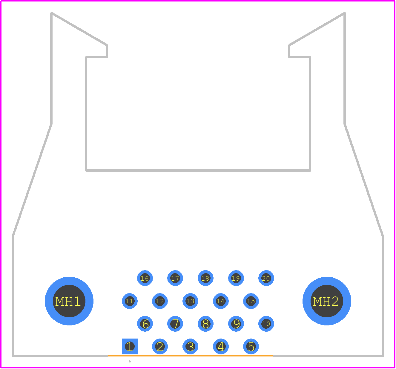 HIF6-20PA-1.27DS(71) - Hirose PCB footprint - Other - Other - HIF6-20PA-1.27DS(71)-1