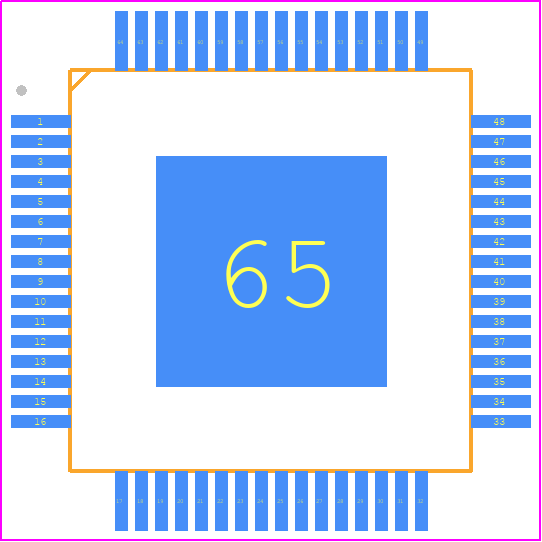 LAN9353I/PT - Microchip PCB footprint - Quad Flat Packages - Quad Flat Packages - 64-TQFP-EP-1