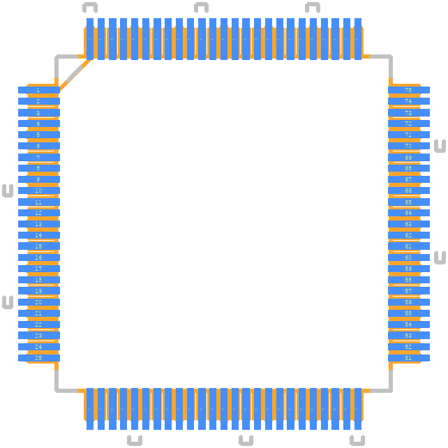 PIC24FJ192GA110-I/PT - Microchip PCB footprint - Other - Other - QFP40P1400X1400X120-100N