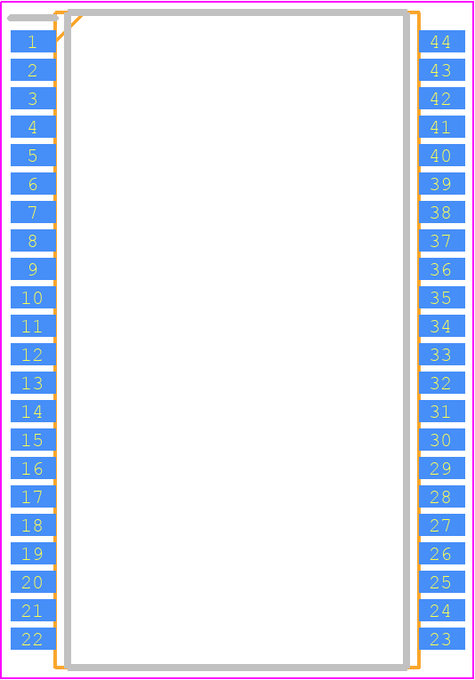 AS7C4096A-12TIN - Alliance Memory PCB footprint - Small Outline Packages - Small Outline Packages - 44-pin TSOP2