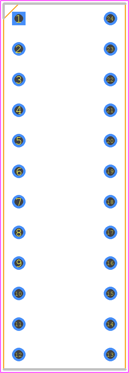 W30524/3TRC - Winslow PCB footprint - Dual-In-Line Sockets - Dual-In-Line Sockets - W30524/3TRC