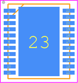 TPS56121DQPR - Texas Instruments PCB footprint - Small Outline No-lead - Small Outline No-lead - DQP (R-PSON-N22)