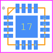 TS13102-QFNR - SEMTECH PCB footprint - Quad Flat No-Lead - Quad Flat No-Lead - 16-MLPQ-1