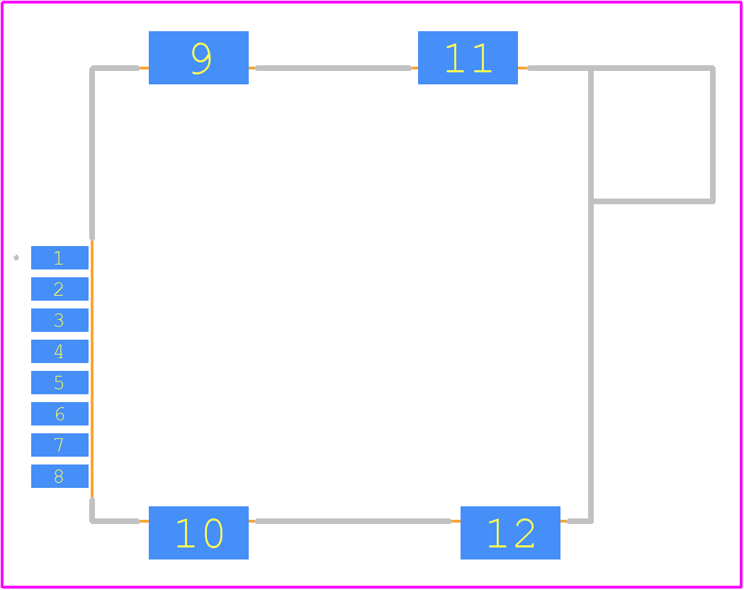 PJS008-4100-0-VE - Yamaichi PCB footprint - Other - Other - PJS008-4100-0-VE-4