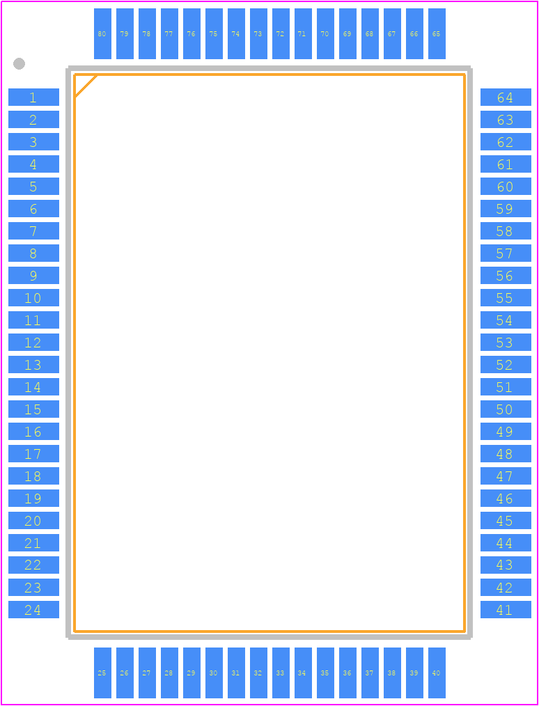 TMP86PM74AFG - Toshiba PCB footprint - Quad Flat Packages - Quad Flat Packages - QFP80-P-1420-0.80M Rev 02