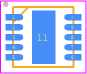 ADS8860IDRCT - Texas Instruments PCB footprint - Small Outline No-lead - Small Outline No-lead - DRC0010D