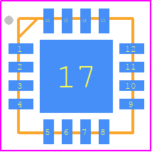 ISL1536IRZ-T13 - Renesas Electronics PCB footprint - Quad Flat No-Lead - Quad Flat No-Lead - L16.4x4E