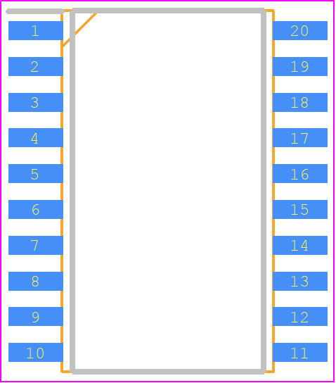 X9221AWSIZT1 - Renesas Electronics PCB footprint - Small Outline Packages - Small Outline Packages - M20.3