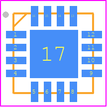 ISL1550IRZ-T13 - Renesas Electronics PCB footprint - Quad Flat No-Lead - Quad Flat No-Lead - ISL1557AIRZ(QFN-16)