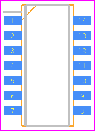 UPC4574G2-E2-A - Renesas Electronics PCB footprint - Small Outline Packages - Small Outline Packages - SOP_14