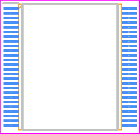 RMWV6416AGSD-5S2#AA0 - Renesas Electronics PCB footprint - Small Outline Packages - Small Outline Packages - 10.79mm × 10.49mm 52pin plastic µTSOP-1