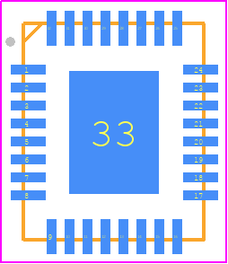 EL4342ILZA-T7 - Renesas Electronics PCB footprint - Quad Flat No-Lead - Quad Flat No-Lead - QFN-32