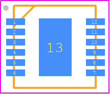 HIP2104FRAANZ - Renesas Electronics PCB footprint - Small Outline No-lead - Small Outline No-lead - L12.4x4A