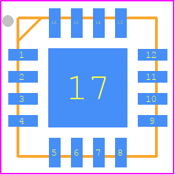 HIP2100IRZ - Renesas Electronics PCB footprint - Quad Flat No-Lead - Quad Flat No-Lead - L16.5x5