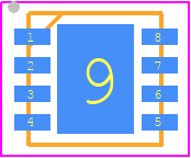 ISL28233FRZ-T7A - Renesas Electronics PCB footprint - Small Outline No-lead - Small Outline No-lead - L8.3x3J -+