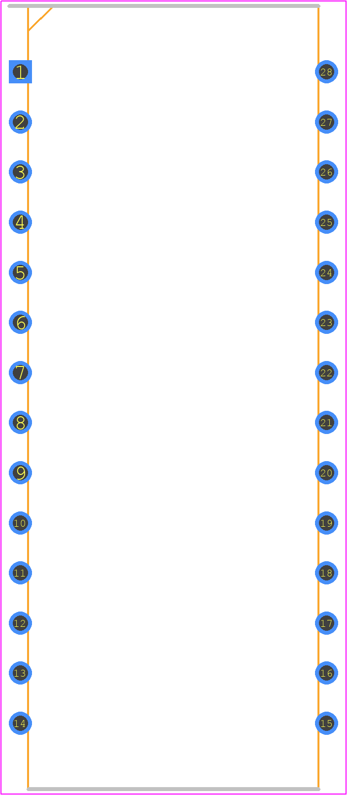X28HC64PZ-12 - Renesas Electronics PCB footprint - Dual-In-Line Packages - Dual-In-Line Packages - 28 LEAD DUAL-IN-LINE PLASTIC