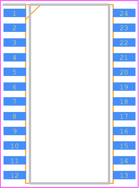 X9258US24IZ-2.7 - Renesas Electronics PCB footprint - Small Outline Packages - Small Outline Packages - 24 Ld SOIC (Pb-free)