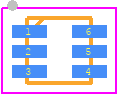 ISL9104IRUCZ-T - Renesas Electronics PCB footprint - Small Outline No-lead - Small Outline No-lead - (6 LD 1.6x1.6 µTDFN)