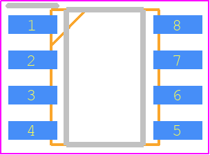 X4043S8Z-2.7T1 - Renesas Electronics PCB footprint - Small Outline Packages - Small Outline Packages - 8 Ld SOIC (Pb-free)
