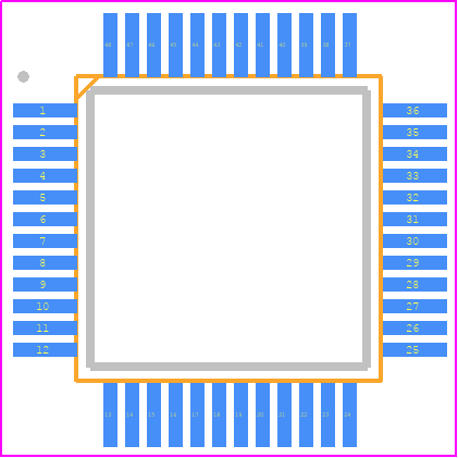 R5F10RG8AFB#X0 - Renesas Electronics PCB footprint - Quad Flat Packages - Quad Flat Packages - PLQP0048KF-A