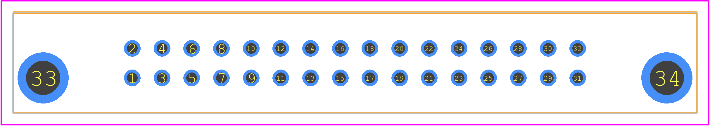 PCN10-32P-2.54DSA(72) - Hirose PCB footprint - Other - Other - PCN10-32P-2.54DSA(72)