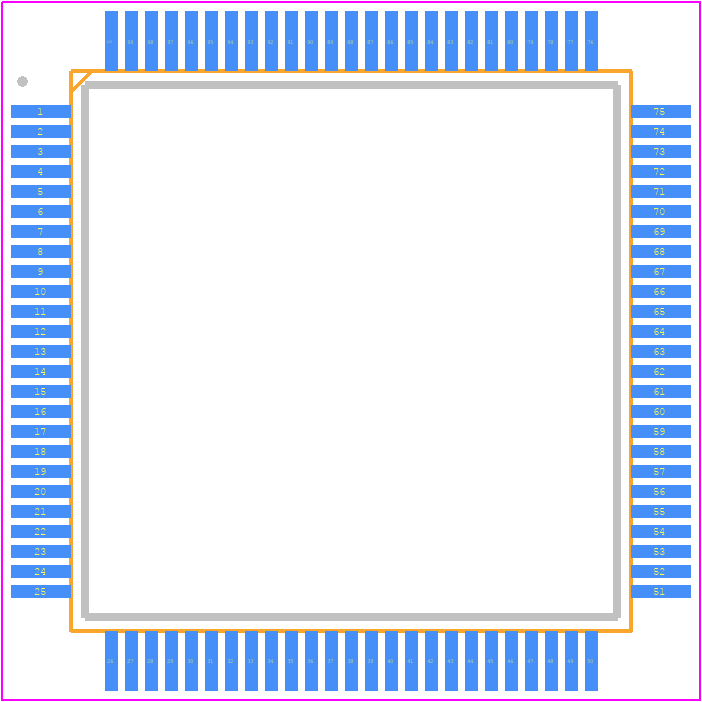 R5F110PHGFB#30 - Renesas Electronics PCB footprint - Quad Flat Packages - Quad Flat Packages - PLQP0100KB-A