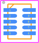 MP1499GD-Z - Monolithic Power Systems (MPS) PCB footprint - Small Outline No-lead - Small Outline No-lead - QFN10 (2X3mm)