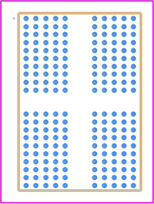 W66CM2NQUAHI - Winbond PCB footprint - Other - Other - WFBGA-200 Ball (10x14.5 mm2, Ball pitch: 0.8 x 0.65mm)